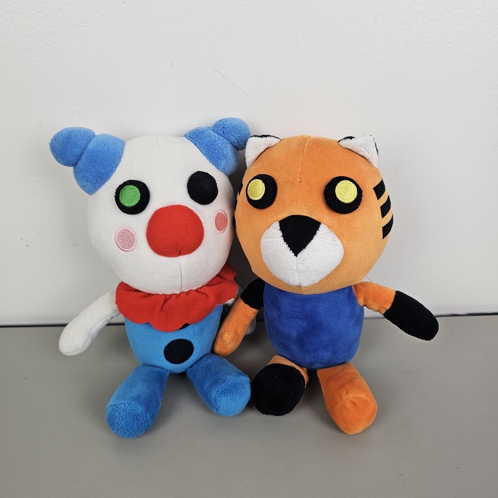 Roblox Piggy Clowny & Tigry 8" Plush Lot Of 2 Set Stuffed Animals